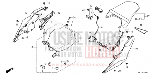 SITZ/WINDLAUF, HINTEN CBR650RAM de 2021